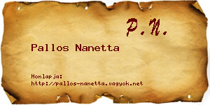 Pallos Nanetta névjegykártya